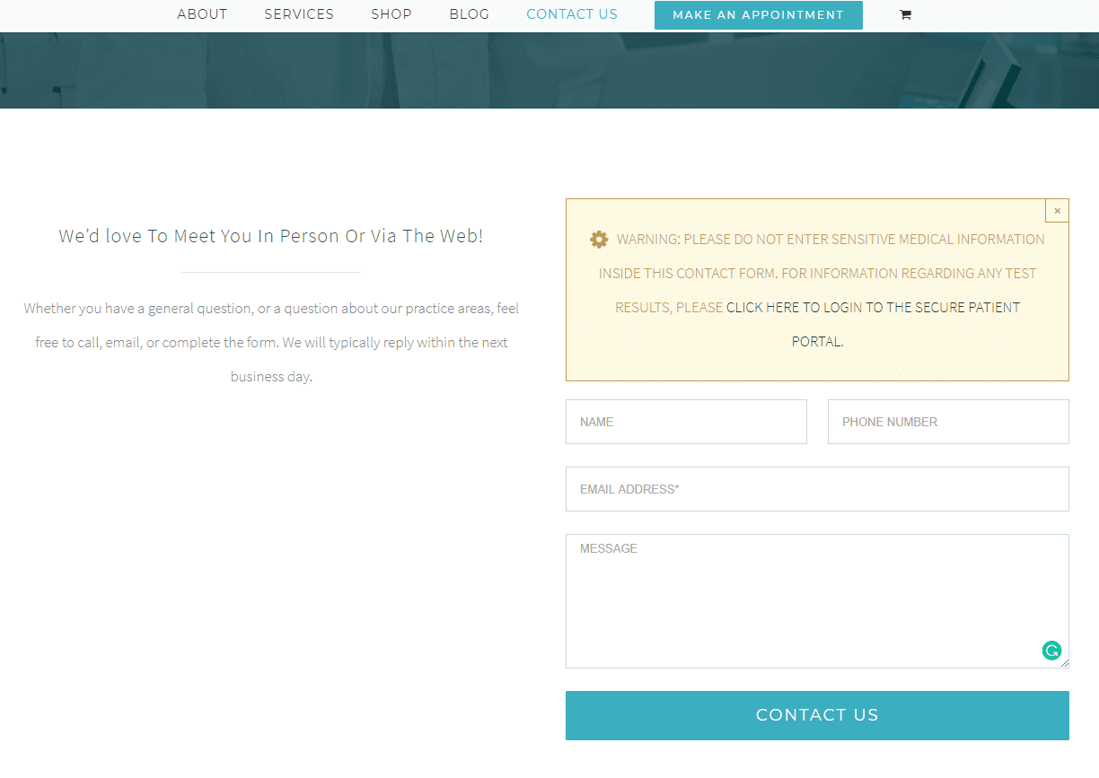 common website mistakes example of a good form