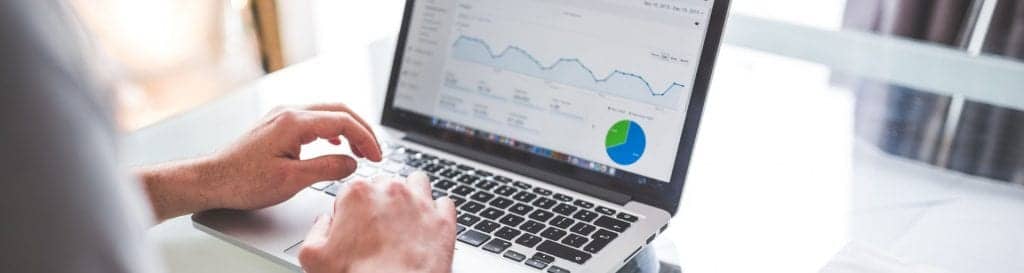 laptop displaying google analytics
