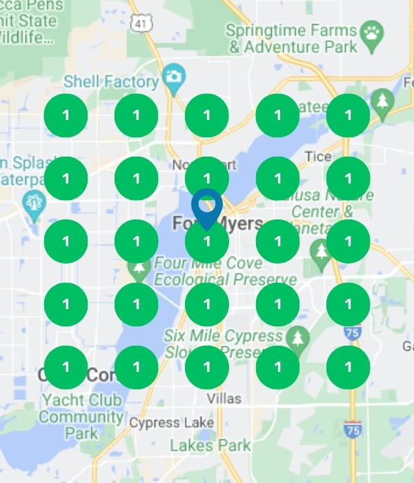 Map with local search rankings