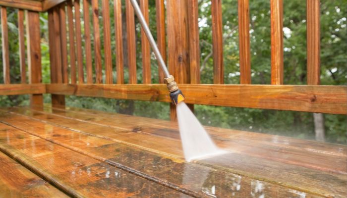pressure washing deck