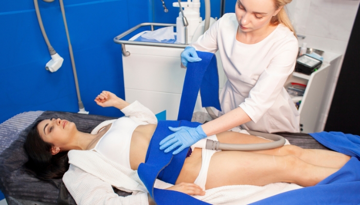 Med Spa patient receiving CoolSculpting treatment