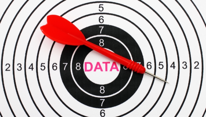 Target with the word Data at the center with a red dart