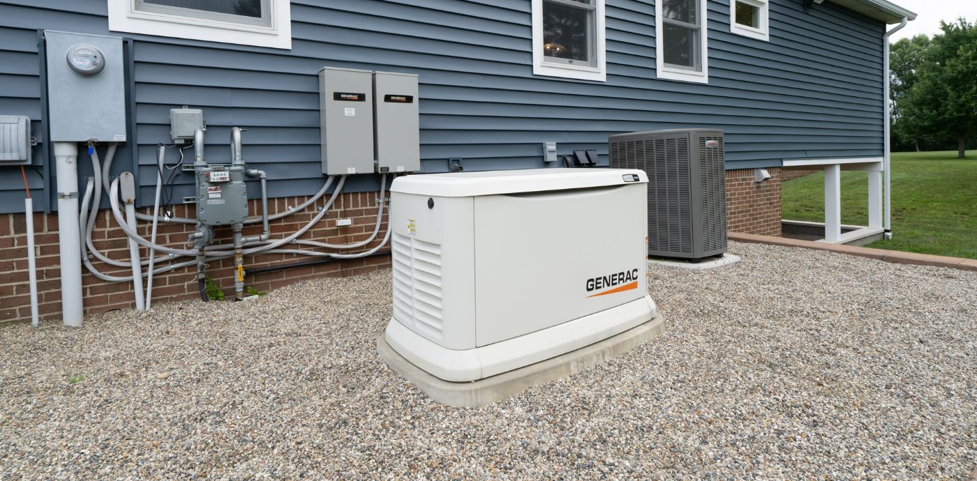 home generator outside near house