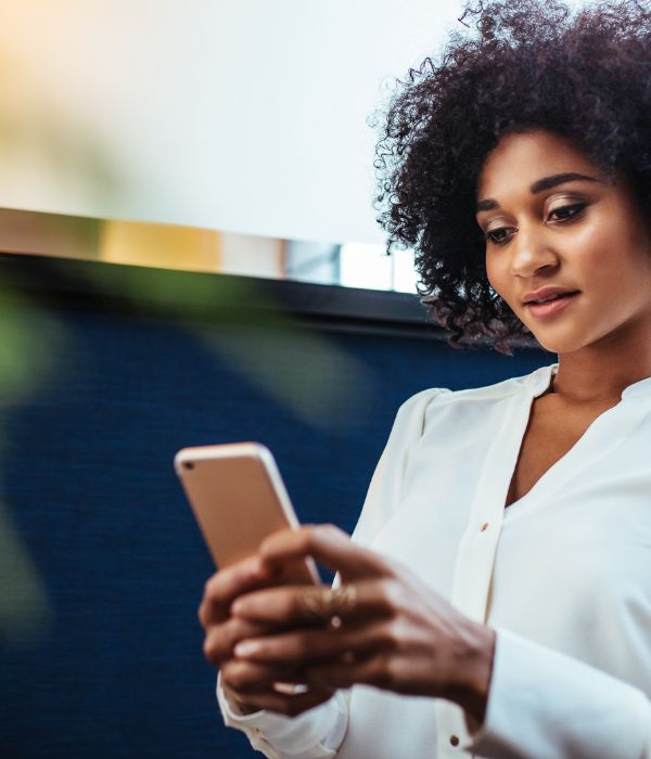 woman with smartphone