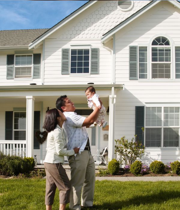 family outside home